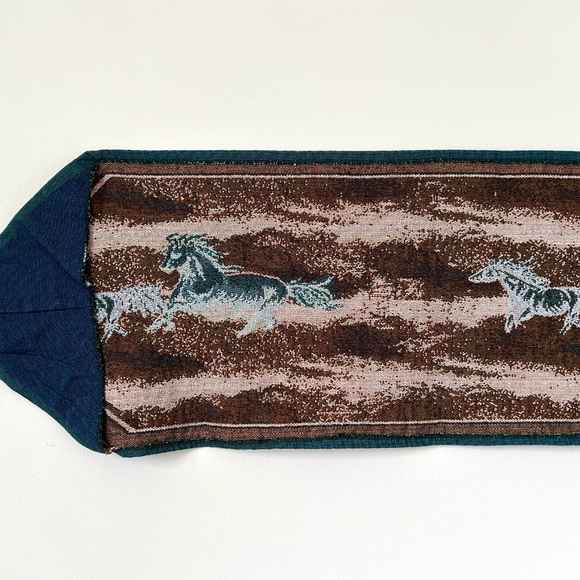 Vintage Running Horses Tapestry Table Runner 52" Long Western Table Topper - Picture 8 of 8
